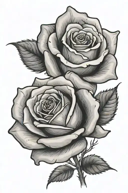 Single rose standing up with the name "Brooke" over top of it tattoo design idea