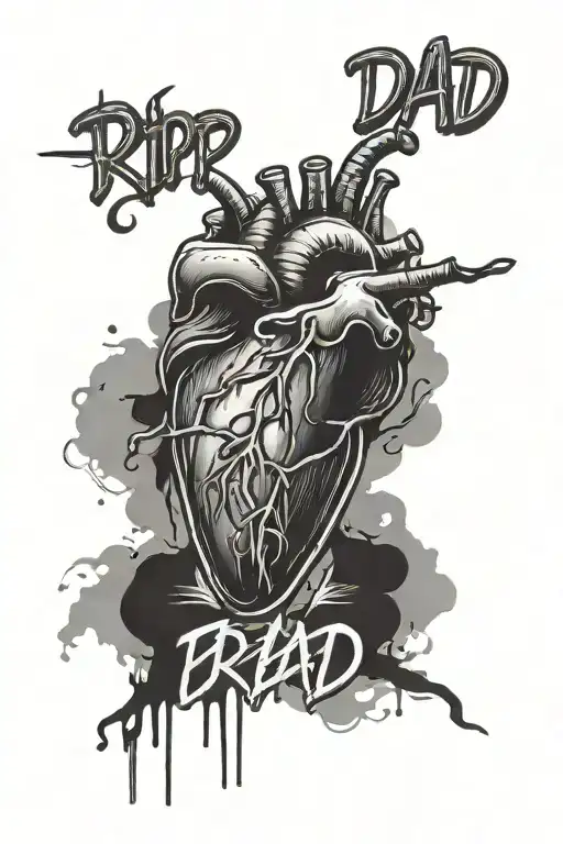 RIP Dad heartbeat line tattoo tattoo design idea