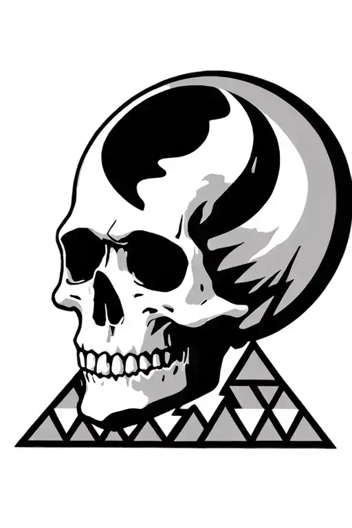 Minimalist Grateful Dead stealie logo. A circle for the skull with triangles beneath it representing the jaw tattoo design idea