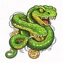a snake lashing ready to bite tattoo design idea