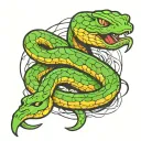 a snake lashing ready to bite tattoo design idea