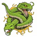 a snake lashing ready to bite tattoo design idea