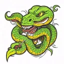 a snake lashing ready to bite tattoo design idea