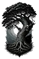 tree of life thats dead and scary looking tattoo design idea