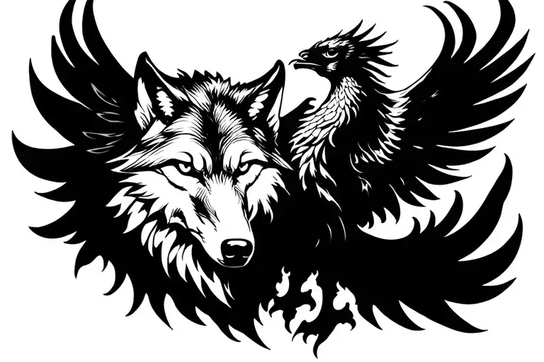 Phoenix Wolves Blackwork