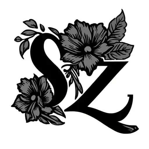 "S M Z" floral design tattoo design idea