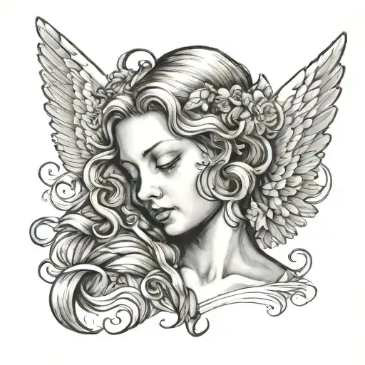 Angel Whispering In Ear tattoo design idea