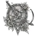 number 11 with Saggitarius bow and arrow going tattoo design idea