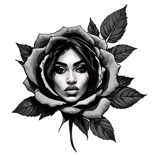 Aaliyah connected to rose with bri in the rose tattoo design idea