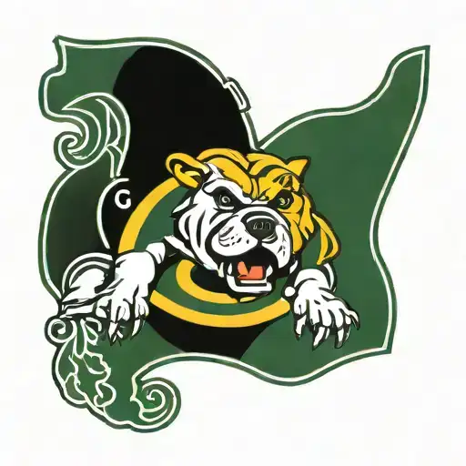 Half University of Georgia Bulldogs G logo with Half Green Bay Packers G Logo tattoo design idea