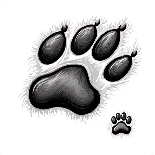 american bully dog paw print tattoo design idea
