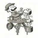 snoopy scientist conducting experiments tattoo design idea