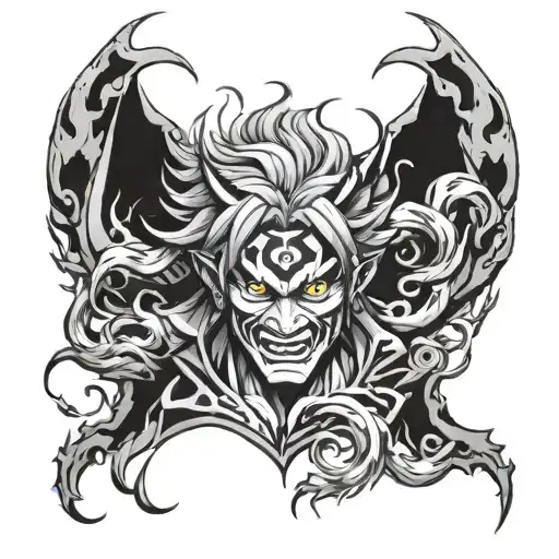 rengoku demon slayer set your heart ablaze tattoo design idea