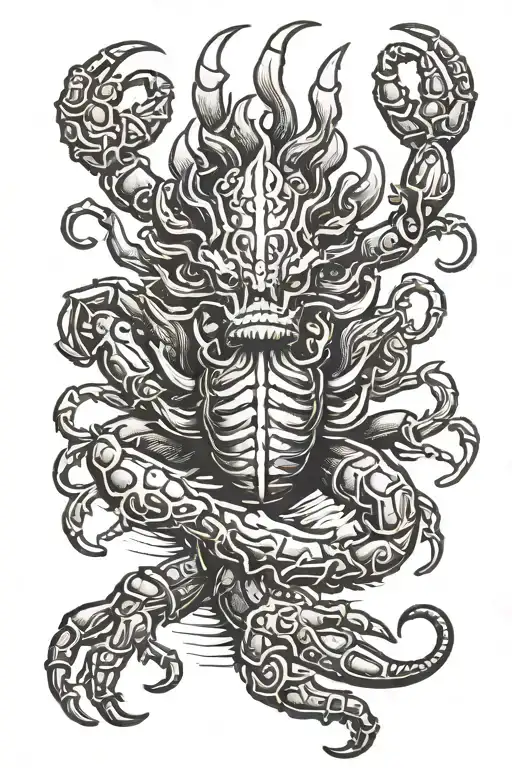 lion scorpion crab tattoo design idea