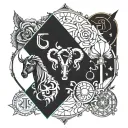 Aries Sagittarius Capricorn and Libra friendship tattoo design idea