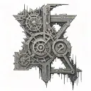 Numbers 2093 but the 2,9, and 3 are inside the 0. Make it a dystopian sign theme tattoo design idea