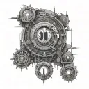 Numbers 2093 but the 2,9, and 3 are inside the 0. Make it a dystopian sign theme tattoo design idea