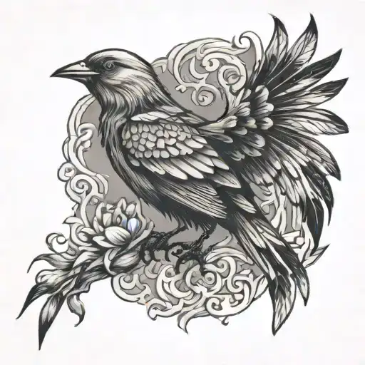 Torogoz bird rising tattoo design idea