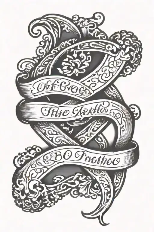 infinity symbol with name Thew and a dog paw print tattoo design idea