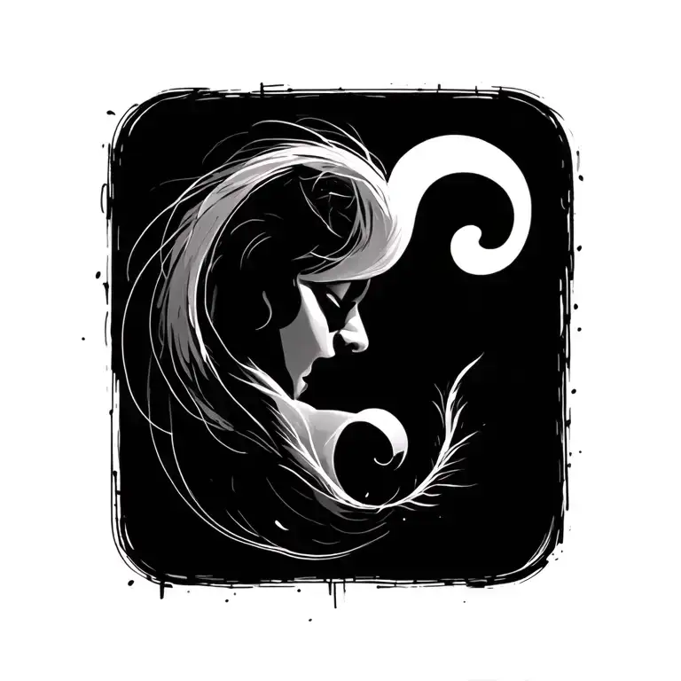 minimalist music lover with semicolon inside tattoo design idea