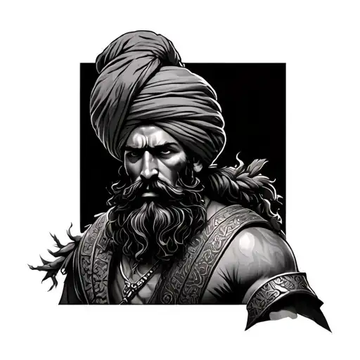 Sikh Warrior tattoo design idea