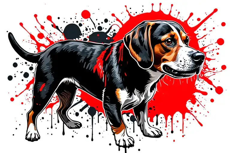 beagle profile tattoo design idea