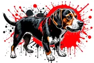 beagle profile tattoo design idea