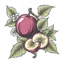 Plum fruit tattoo design idea