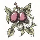 Plum fruit tattoo design idea