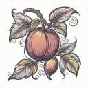 Plum fruit tattoo design idea