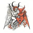 devil and angel tattoo design idea