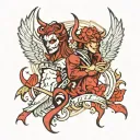 devil and angel tattoo design idea