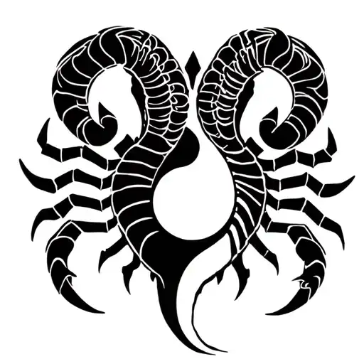 Scorpion and Ram Yin Yang tattoo design idea