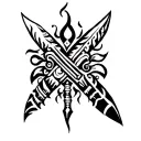 Nepali Weapon Khukri tattoo design idea