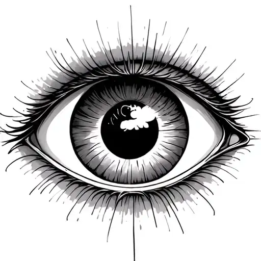 The combination of the name Neda and eye inside representing tattoo design idea