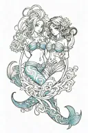 AQUARIUS PISCES CUSP tattoo design idea