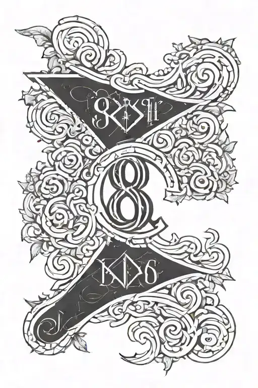 Roman numeral 8 8 19 simple tattoo design idea