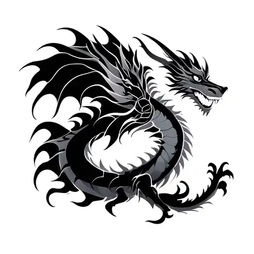 Tribal dragon tattoo design idea