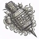 exploding grenade tattoo design idea