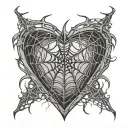 Spider Web Heart tattoo design idea