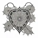 Spider Web Heart tattoo design idea