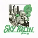 la skylin with green highway sign leading twords ether Lancaster an Mojave tattoo design idea