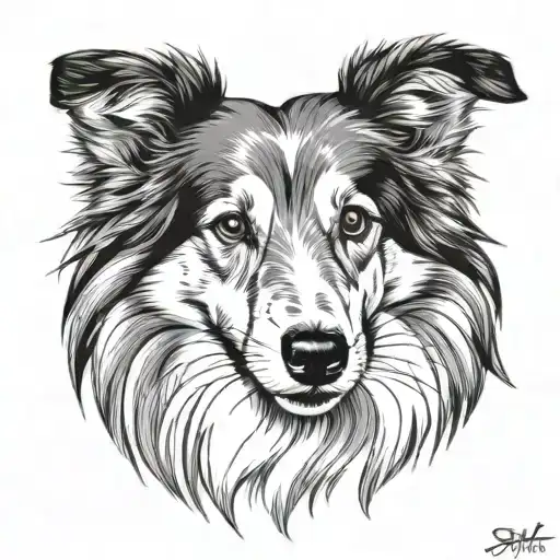 sheltie tattoo design idea