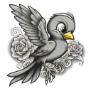 Looney Tunes tweety bird tattoo design idea