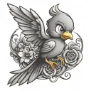 Looney Tunes tweety bird tattoo design idea