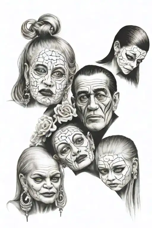 family pain tut love tattoo design idea