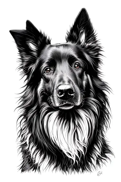 belgian sheepdog groenendael tattoo design idea