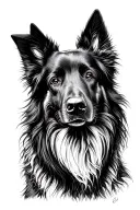 belgian sheepdog groenendael tattoo design idea