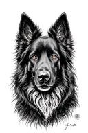 belgian sheepdog groenendael tattoo design idea