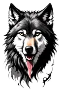 wolf clock tattoo design idea